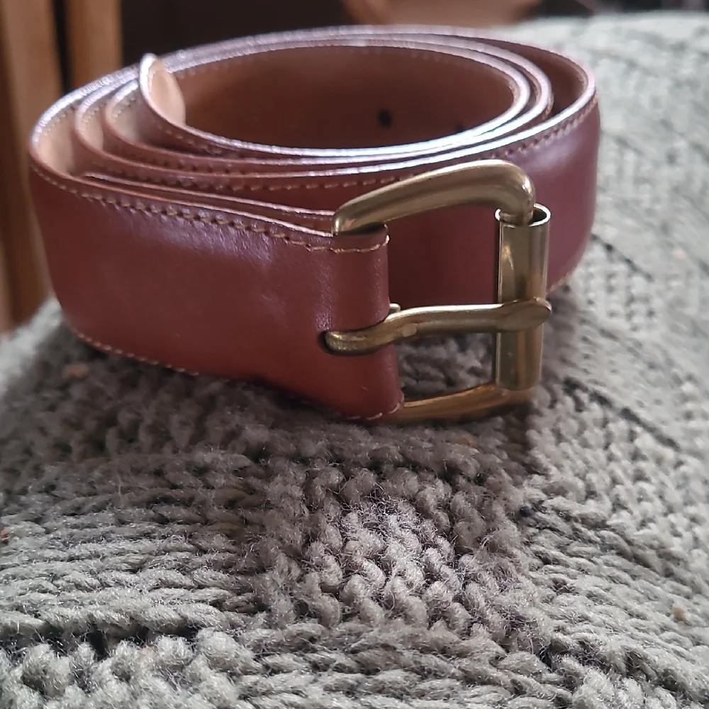 W.Kleinberg Brown Leather Belt, Sz 36, unisex, NWOT